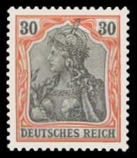 30 Pf Briefmarke: Germania (Deutsches Reich)