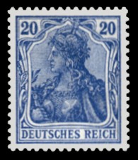 20 Pf Briefmarke: Germania (Deutsches Reich, Wz)