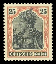 25 Pf Briefmarke: Germania (Deutsches Reich, Wz)