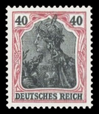 40 Pf Briefmarke: Germania (Deutsches Reich, Wz)