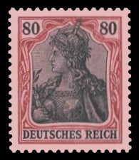80 Pf Briefmarke: Germania (Deutsches Reich, Wz)
