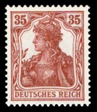 35 Pf Briefmarke: Germania (nicht schraffiert) 35 Pf Briefmarke: Germania (nicht schraffiert)