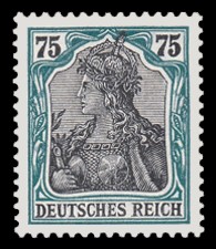 75 Pf Briefmarke: Germania (schraffiert)