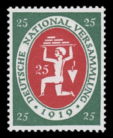 25 Pf Briefmarke: Deutsche Nationalversammlung