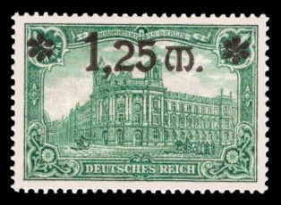 1,25 M auf 1 M Briefmarke: Deutsches Kaiserreich, Markwerte (Aufdruck)