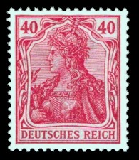 40 Pf Briefmarke: Germania (Serie VIII, Deutsches Reich, Wz, schraffiert) 40 Pf Briefmarke: Germania (Serie VIII, Deutsches Reich, Wz, schraffiert)