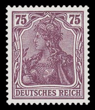 75 Pf Briefmarke: Germania (Serie VIII, Deutsches Reich, Wz, schraffiert)