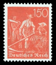 150 Pf Briefmarke: Arbeiter, Bauer (Wz Waffeln) 150 Pf Briefmarke: Arbeiter, Bauer (Wz Waffeln)