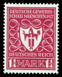 1 ¼ M Briefmarke: Deutsche Gewerbeschau München