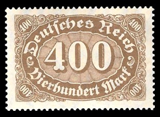 400 M Briefmarke: Ziffer im Queroval, 400M (Wz Rauten)