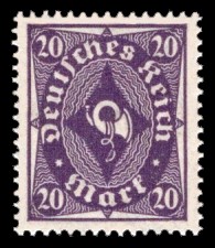 20 M Briefmarke: Posthornzeichnung, 20M (einfarbig) 20 M Briefmarke: Posthornzeichnung, 20M (einfarbig)