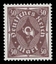 30 M Briefmarke: Posthornzeichnung, 30M (einfarbig)