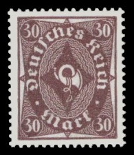 30 M Briefmarke: Posthornzeichnung, 30M (einfarbig) 30 M Briefmarke: Posthornzeichnung, 30M (einfarbig)