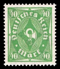 40 M Briefmarke: Posthornzeichnung, 40M (einfarbig)