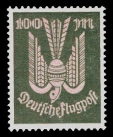 100 M Briefmarke: Flugpostausgabe, Taube 100 M Briefmarke: Flugpostausgabe, Taube