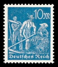 10 M Briefmarke: Arbeiter, Bauer