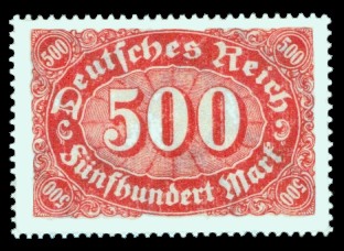 500 M Briefmarke: Ziffer im Queroval, 500M (Wz Waffeln)