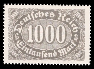 1000 M Briefmarke: Ziffer im Queroval, 1000M (Wz Waffeln)