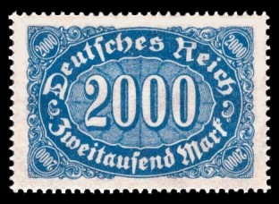 2000 M Briefmarke: Ziffer im Queroval, 2000M (Wz Waffeln)
