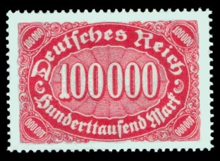 100000 M Briefmarke: Ziffer im Queroval, 100000M (Wz Waffeln) 100000 M Briefmarke: Ziffer im Queroval, 100000M (Wz Waffeln)