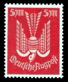 5 M Briefmarke: Flugpostausgabe, Taube (ohne Unterdruck)
