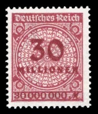 30 Mio. M Briefmarke: Korbdeckel, Rosettenmuster und Posthorn, 30 Mio