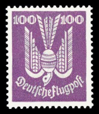 100 Pf Briefmarke: Flugpostausgabe, Taube