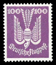 100 Pf Briefmarke: Flugpostausgabe, Taube 100 Pf Briefmarke: Flugpostausgabe, Taube