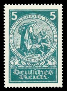 5 + 15 Pf Briefmarke: Deutsche Nothilfe, Hunger