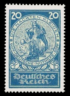 20 + 60 Pf Briefmarke: Deutsche Nothilfe, Nackt