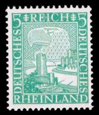 5 Pf Briefmarke: Deutsches Rheinland 5 Pf Briefmarke: Deutsches Rheinland