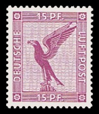 15 Pf Briefmarke: Flugpostausgabe, Adler