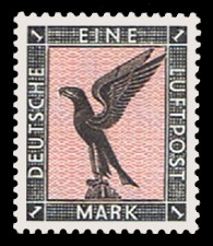 1 M Briefmarke: Flugpostausgabe, Adler