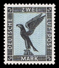2 M Briefmarke: Flugpostausgabe, Adler