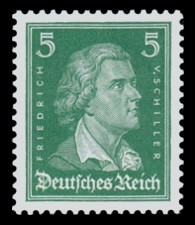 5 Pf Briefmarke: Ber&uuml;hmte Deutsche, Friedrich Schiller