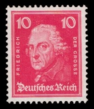 10 Pf Briefmarke: Berühmte Deutsche, Friedrich der Große 10 Pf Briefmarke: Berühmte Deutsche, Friedrich der Große