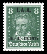 8 Pf Briefmarke: Tagung des Internationalen Arbeitsamtes, Beethoven 8 Pf Briefmarke: Tagung des Internationalen Arbeitsamtes, Beethoven