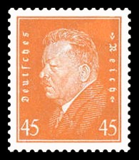 45 Pf Briefmarke: Reichspräsidenten, Friedrich Ebert 45 Pf Briefmarke: Reichspräsidenten, Friedrich Ebert