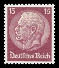 15 Pf Briefmarke: Paul von Hindenburg