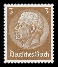 3 Pf Briefmarke: Paul von Hindenburg