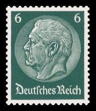 6 Pf Briefmarke: Paul von Hindenburg