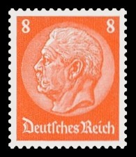 8 Pf Briefmarke: Paul von Hindenburg