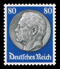 80 Pf Briefmarke: Paul von Hindenburg