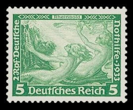 5 + 2 Rpf Briefmarke: Deutsche Nothilfe, R.Wagner-Werke, Rheingold
