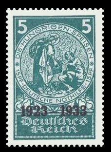 5 + 15 Pf Briefmarke: 10 Jahre Deutsche Nothilfe, Hunger