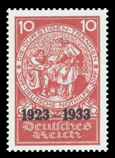 10 + 30 Pf Briefmarke: 10 Jahre Deutsche Nothilfe, Durst 10 + 30 Pf Briefmarke: 10 Jahre Deutsche Nothilfe, Durst