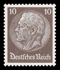 10 Pf Briefmarke: Paul von Hindenburg
