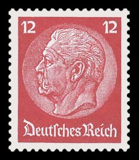 12 Pf Briefmarke: Paul von Hindenburg