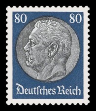 80 Pf Briefmarke: Paul von Hindenburg