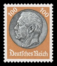 100 Pf Briefmarke: Paul von Hindenburg